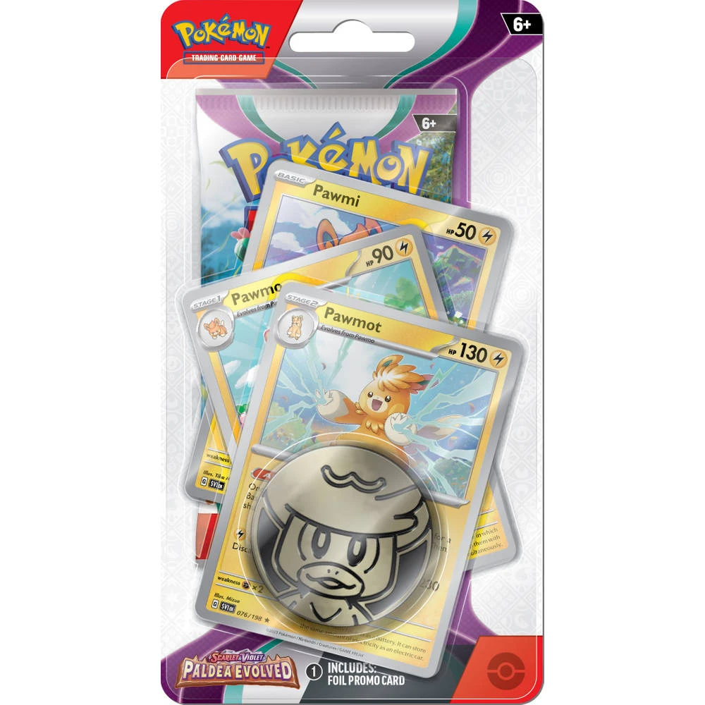 ASMODEE Pokémon TCG Scarlet & Violet Paldea Evolved Premium Checklane Blister Pawmot 3 ASMODEE Pokémon TCG Scarlet & Violet Paldea Evolved Premium Checklane Blister Pawmot